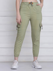 Light Green Toko Lycra Jogger Pant For Women-2774