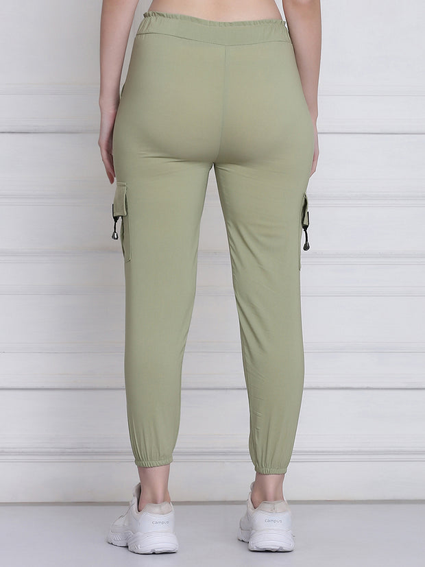 Light Green Toko Lycra Jogger Pant For Women-2774