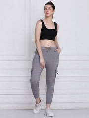 Grey Toko Lycra Jogger Pant For Women-2775