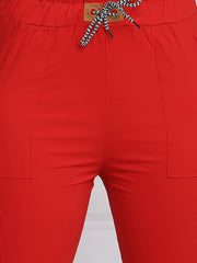 Red Toko Lycra Jogger Pant For Women-2780