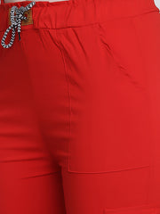 Red Toko Lycra Jogger Pant For Women-2780