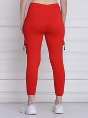 Red Toko Lycra Jogger Pant For Women-2780