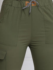 Dark Green Toko Lycra Jogger Pant For Women-2778