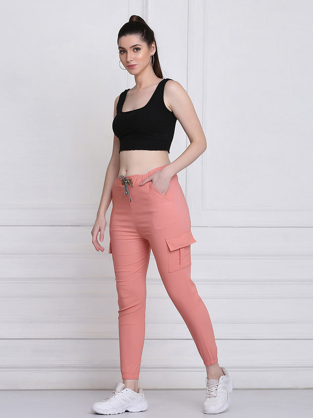 Gajri Twill Lycra Women Cargo Pant-2788