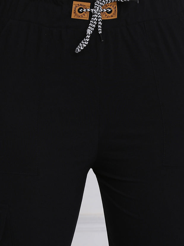 Black Toko Lycra Jogger Pant For Women-2777