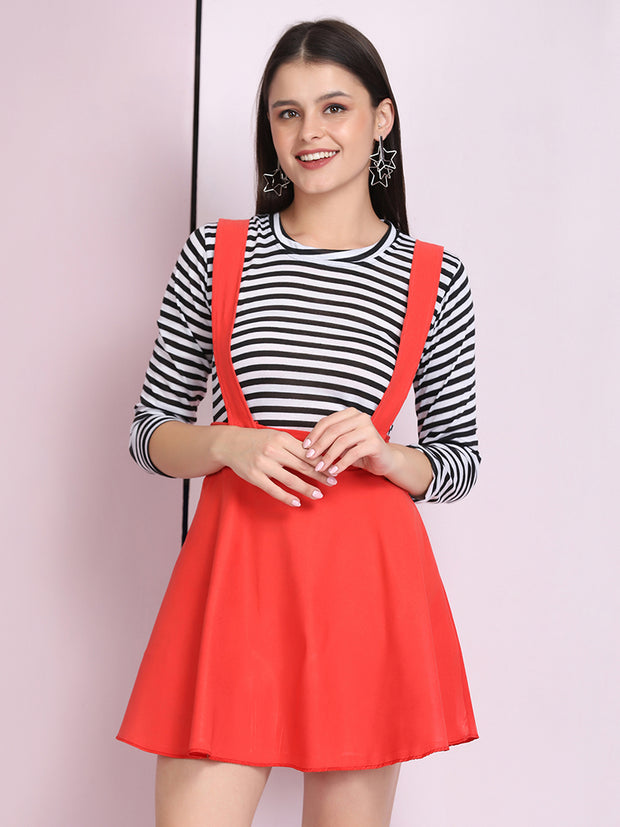 Gajri Cotton Lycra Solid Pinafore Skirt-2639