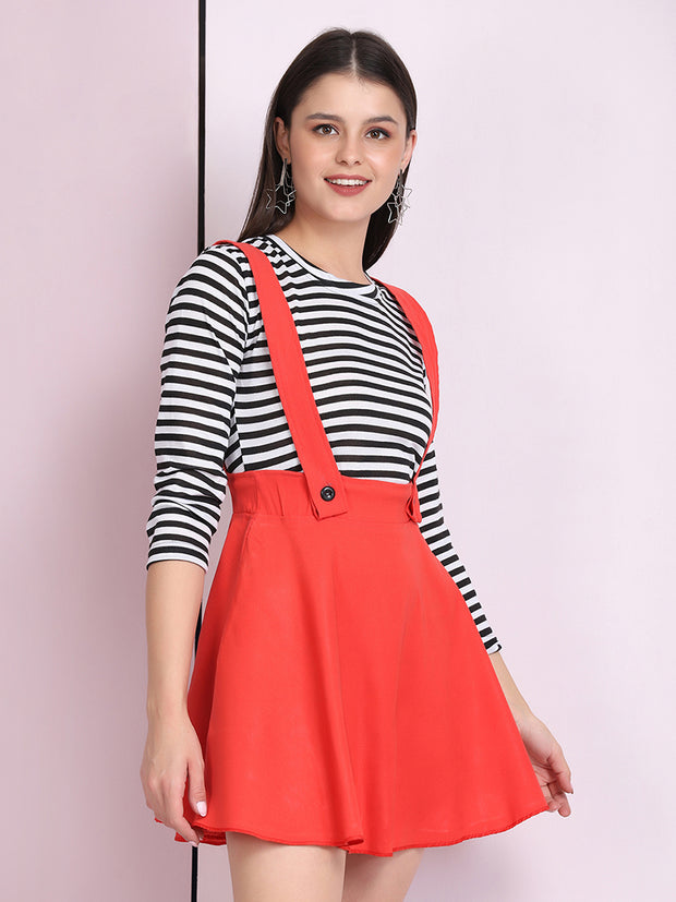 Gajri Cotton Lycra Solid Pinafore Skirt-2639