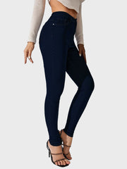 Solid High Waist Women Denim Jeans-3070-3072