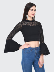 Trendy Black flared top