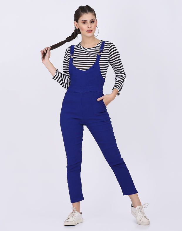 Dungaree Pant with Striped Top