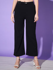 Solid Lycra Women Trouser Pant-3146