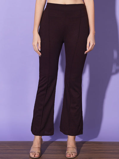 Lycra Solid Elasticated Women Trouser Pant-3292