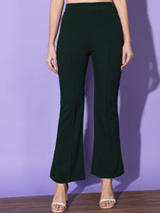 Lycra Solid Elasticated Women Trouser Pant-3292