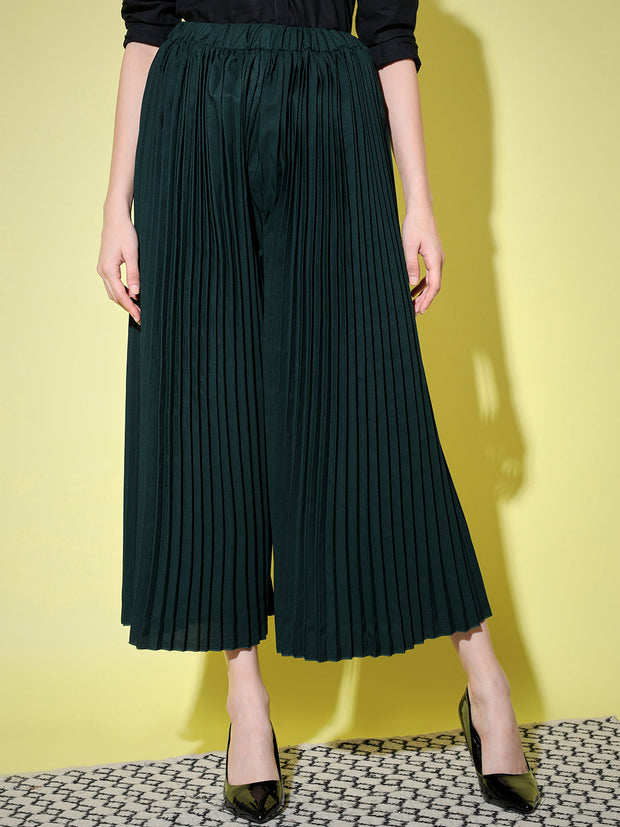 Buy W Women Lime Green Palazzo Trousers online  Looksgudin