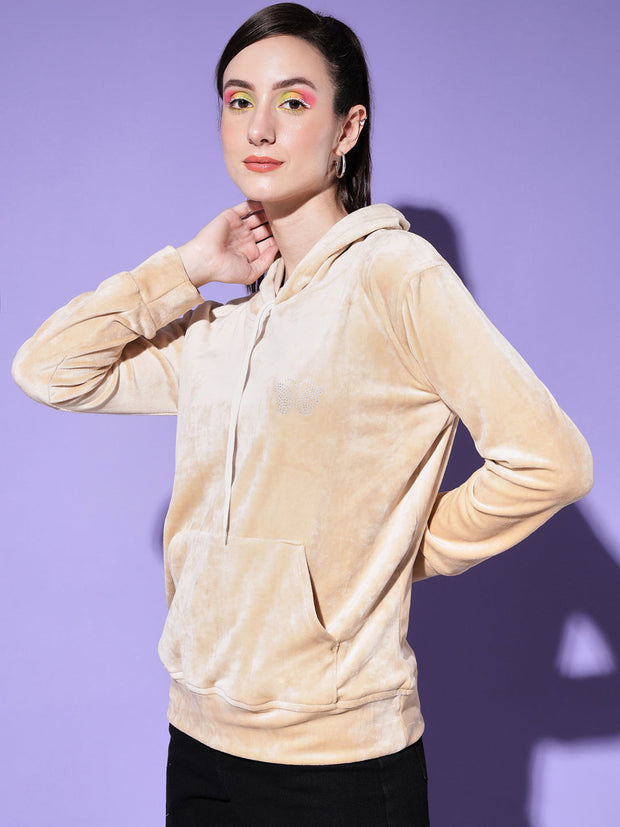Velvet Solid Women Sweatshirt Hoodie-2991-2998