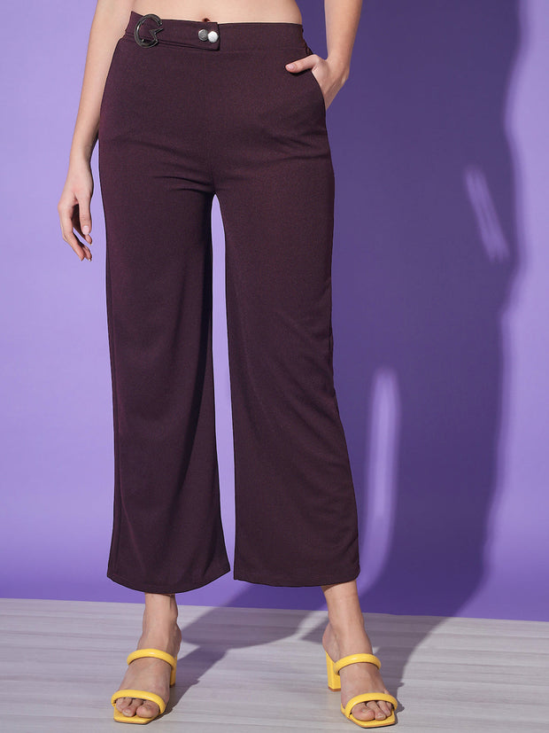 Solid Lycra Women Trouser Pant-3144