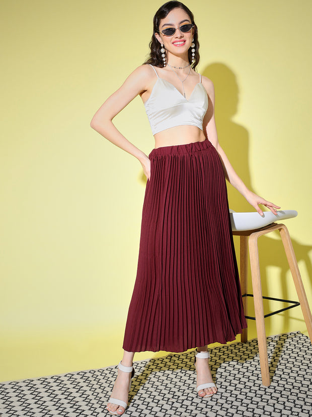 Crepe Pleated Women Skirt-3001-3006