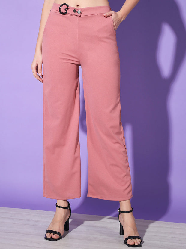 Solid Lycra Women Trouser Pant-3146