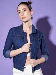 Solid Full Sleeve Women Denim Shirt-2611D-2612D