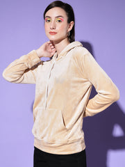 Velvet Solid Women Sweatshirt Hoodie-2997-2998