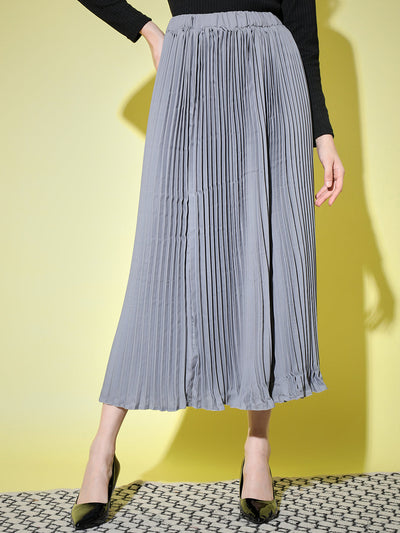 Crepe Pleated Women Skirt-3002-3006