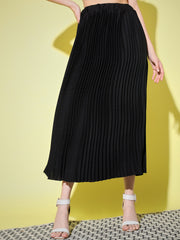 Crepe Pleated Women Skirt-3006-3006